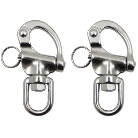 2pcs 316 Stainless Steel Quick Release Shackle Snap Hook for Marine Boat Shackle
