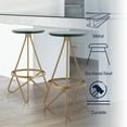 thumbnail image 4 of Spiroa 30" Modern Industrial Metal Backless Circular Bar Stool, Green Seat with Gold Frame, 4 of 9