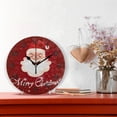 thumbnail image 3 of GZHJMY Christmas Santa Claus Wall Clock, 10" Silent Non Ticking Round Clock, Oil Painting Easy to Read Clock for Living Room Bedroom Bathroom Home Decor Holiday Gifts, 3 of 7