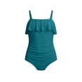 thumbnail image 6 of Blmnix One Piece Swimsuit Bathing Suits for Women Tummy Control Romper Swimsuits Green Halter Plus Size Bathing Suit,M, 6 of 6