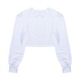 thumbnail image 5 of Franhais Women Sweatshirt Hollow Out Bare-midriff Pullover Casual Sports Irregular Cropped Tops, 5 of 6