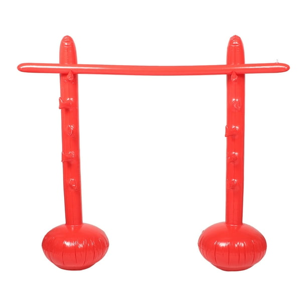 Juego inflable interactivo de salto y lanzamiento deportivo para fiestas al aire libre con una divertida pértiga de salto alto para niños y adultos
