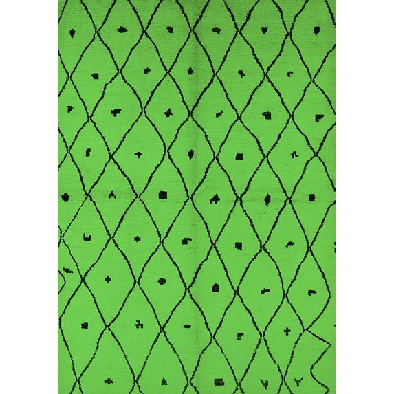 Ahgly Company Indoor Rectangle Solid Green Modern Area Rugs, 2' x 3'