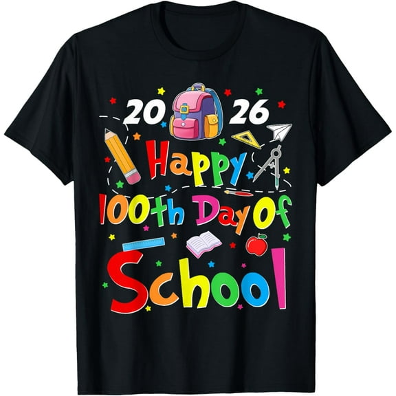 2026 Happy 100 Days of School 100th Day Teacher T-Shirt Shirts