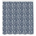 thumbnail image 3 of Aloha Shower Curtain, Ornamental Banana Leaves Inspired Plantation with Slate Blue Stripes, Fabric Bathroom Set with Hooks, 69W X 84L Inches Extra Long, Dark Violet Blue and White, by Ambesonne, 3 of 3