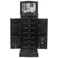 thumbnail image 6 of Jewelry Armoire with Mirror, 7 Drawers & 24 Necklace Hooks, 2 Side Swing Doors (Black), 6 of 10