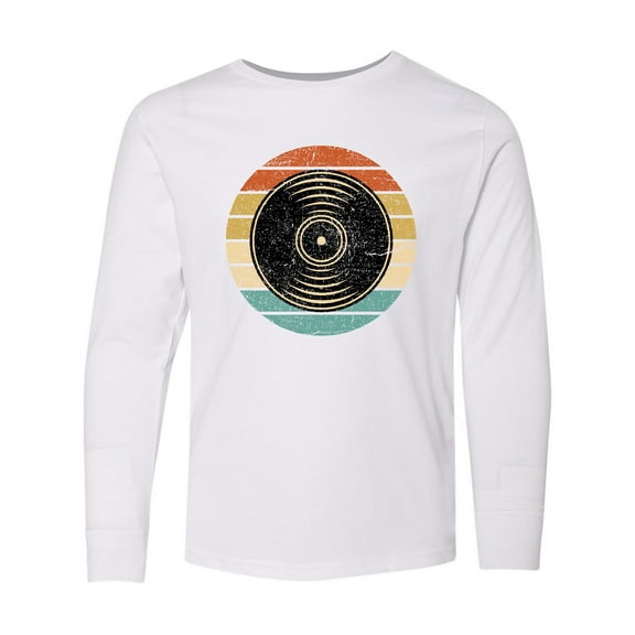 Inktastic Retro Vinyl Record Music Vintage Sunset Long Sleeve Youth T-Shirt