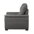thumbnail image 4 of Benjara BM316729 38 in. Mindy Stitched Tufted Gray Microfiber & Black Chair with Pull Out Ottoman, 4 of 5
