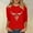 Red(New), variant on PNTUTB Women's 3/4 Sleeve Western Style Printed Casual T-shirt