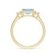 thumbnail image 2 of ANGARA Natural Square 1.35 ct Aquamarine and Diamond Three Stone Ring in 14K Yellow Gold for Women (Size-7mm) | March Birthstone, Anniversary, Jewelry Gift for Women | Natural Aquamarine Ring, 2 of 9