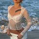 thumbnail image 1 of Parte Superior De La Cosecha Top corto de encaje de verano Casual Ladies Exposed Navel Top Fashion Club Wear (Blanco L) Cgtredaw Para estrenar, 1 of 9
