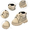 thumbnail image 5 of CAICJ98 Toddler Boys Girls Short Boots Kids Outdoor Waterproof Hiking Ankle Booties Non-Slip Girls Combat Boots Beige,10(Toddler/Little Kid), 5 of 7