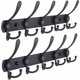 thumbnail image 1 of Perchero de Pared - 5 Tres Ganchos, Acero Inoxidable Resistente, Perchero de Metal para Armario, Toallero, Albornoz, Entrada, Pasillo, Baño (Negro, Paquete de 2), 1 of 5