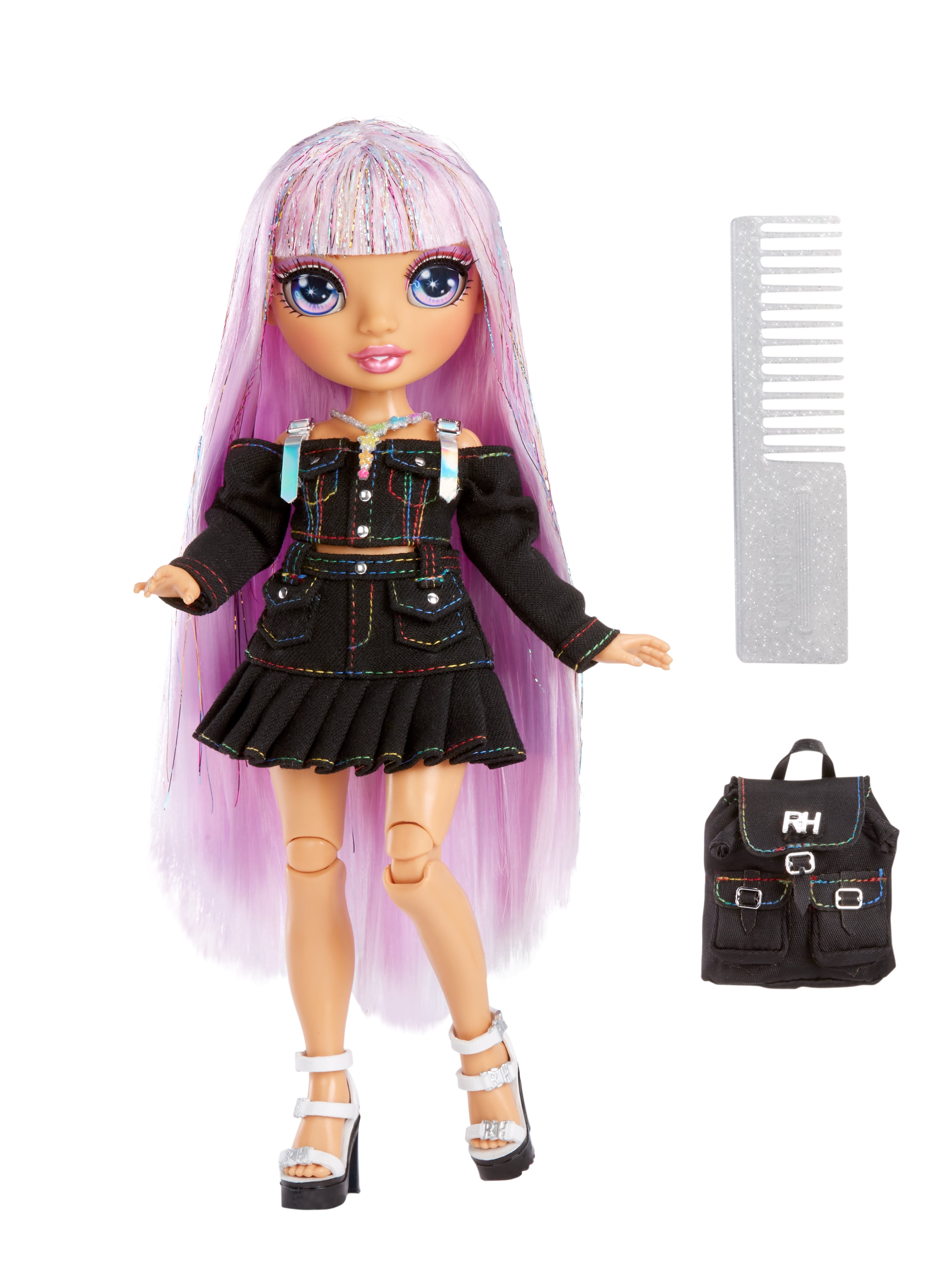 Rainbow Junior High Special Edition Avery Styles- 9" Rainbow Shimmer Hair Posable Fashion Doll with Accessories and Open/Close Soft Backpack. Great Toy Gift for Kids Ages 4-12.