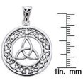 thumbnail image 4 of Jewelry Trends Sterling Silver Celtic Border Trinity Knot Round Pendant on 18 inch Chain Necklace, 4 of 4