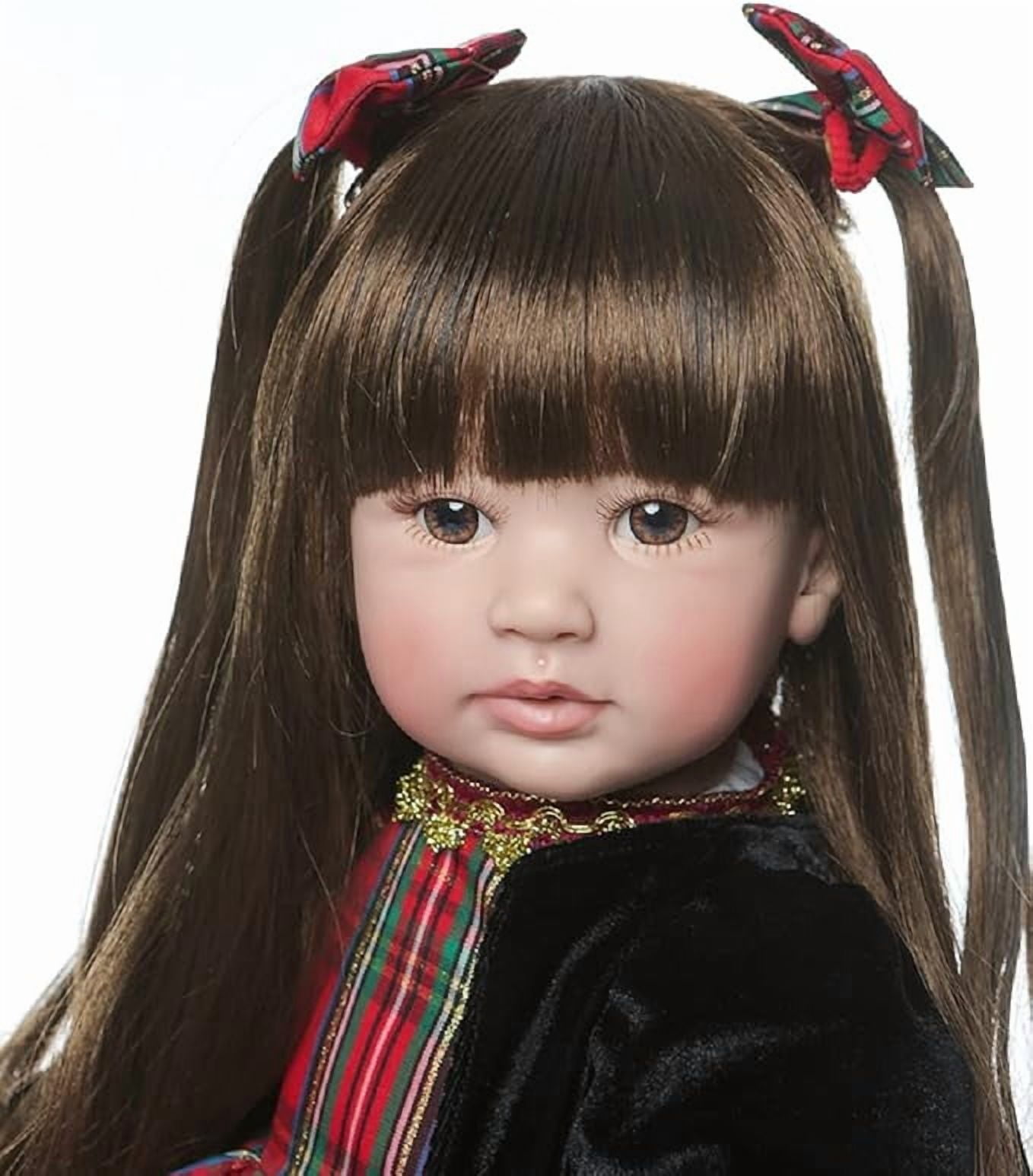 iCradle 24 inch 58cm Lovely Reborn Baby Dolls Girl Reborn Toddler Realistic Looking Lifelike Baby Doll Soft Cloth Body Newborn Babies Wig Sheath Xmas Gift for Kids Girsl