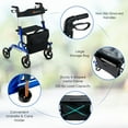thumbnail image 6 of Spaco Folding Aluminum Rollator Walker with 8 inch Wheels and Seat-Blue, Walkers for Seniors with Seat, 6 of 8