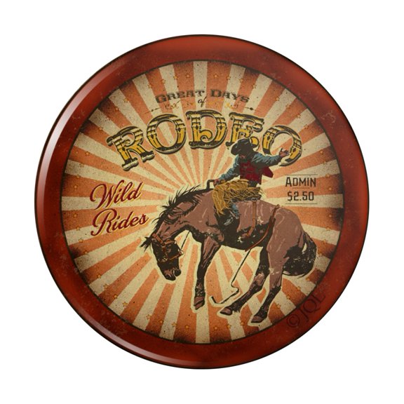 Rodeo Cowboy Vintage Horse Riding Bucking Pinback Button Pin