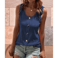 thumbnail image 5 of Women'S Button Front Tank Top 2025 Summer Casual Loose Fit Scoop Neck Sleeveless Tops Dark Blue XXL, 5 of 6
