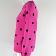 thumbnail image 5 of Lovskoo Sweaters for Women Comfortable Polka Dot Printing Long Sleeve Round Neck Sweater Top Hot Pink, 5 of 7
