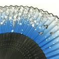thumbnail image 2 of Wrapables® Silk Handheld Folding Fan with Tassel and Protective Sleeve, Cherry Blossoms Blue, 2 of 4