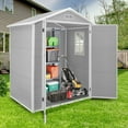 Outdoor Shed & Storage, Seizeen AllWeather Plastic Sheds 82'' H, Sloped Top Garden Shed with