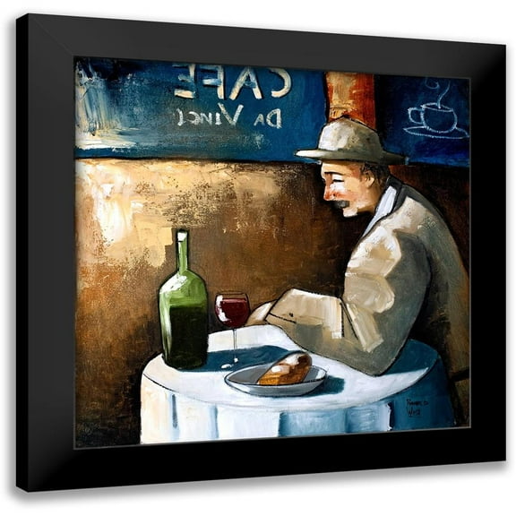 West, Ronald 12x12 Black Modern Framed Museum Art Print Titled - Dinner for One