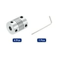 thumbnail image 3 of 4Pcs 6.35mm to 6mm Aluminum Alloy Shaft Coupling L25xD19 Flexible Coupler Beam Stepper Motor Joint Connector Silver, 3 of 6