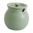 thumbnail image 1 of Recipiente de cocina, tarro de manteca de cerdo con tapa, cuchara, olla para condimentos, tanque de almacenamiento de alimentos, bote de cerámica, Verde, 1 of 8