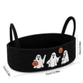 thumbnail image 6 of BSJJY Halloween Cotton Rope Storage Basket, Black Woven Organizer Ghost Pumpkin Embroidery with Handles, 12.99x5.91x3.94 Inch, 6 of 6