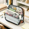 thumbnail image 6 of Standing Pencil Case with Base Large Capacity Stationery Pouch Pen Bag with Zipper for Women Men Owl and Branch, 6 of 7
