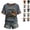 Blue, variant on Clossjun Women's Vintage Halloween Shirts Skeleton Print Short Sleeve Fall Wear T-Shirts for Party Streetwear L