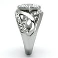 thumbnail image 4 of Womens Rings High polished (no plating) Stainless Steel Ring with AAA Grade CZ in Clear TK1176, 4 of 4