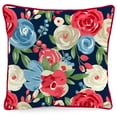 thumbnail image 3 of Mainstays Love Grows Here Flowers Reversible Outdoor Throw Pillow, 16", Navy Novelty and Multicolor Floral, 3 of 12