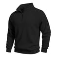 thumbnail image 2 of XRoczxe Men Quarter Zip Pullover Sweatshirt Stand Collar Long Sleeve Raglan Sleeve Wrinkle Resistant Soft Fleece Lined Casual Top for Autumn Winter, 2 of 9