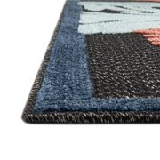 Unique Loom Belize Outdoor Collection Area Rug - Ambergris (2 x 3 Rectangle Charcoal/Light Blue)