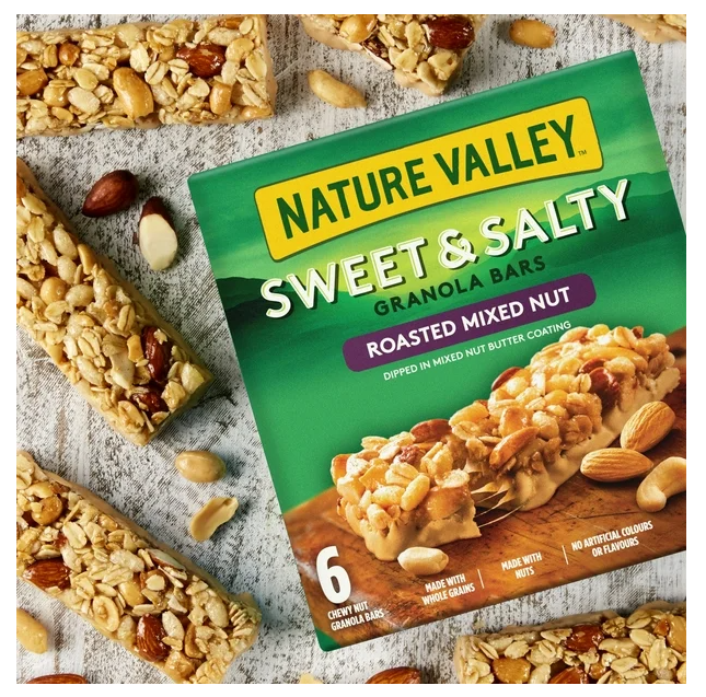 Nature Valley Granola Bars, Sweet and Salty Nut, Roasted Mixed Nut, 6 Bars, 210g (3 Pack)