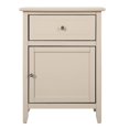 thumbnail image 3 of Maklaine Modern Solid Wood 1-Drawer/1-Door Nightstand in Beige, 3 of 7