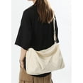 thumbnail image 2 of Kukuzhu Canvas Hobo Bag for Women Men Crossbody Shoulder Bag Handbag Large Totes Purse Satchele with Pure Color, 2 of 6