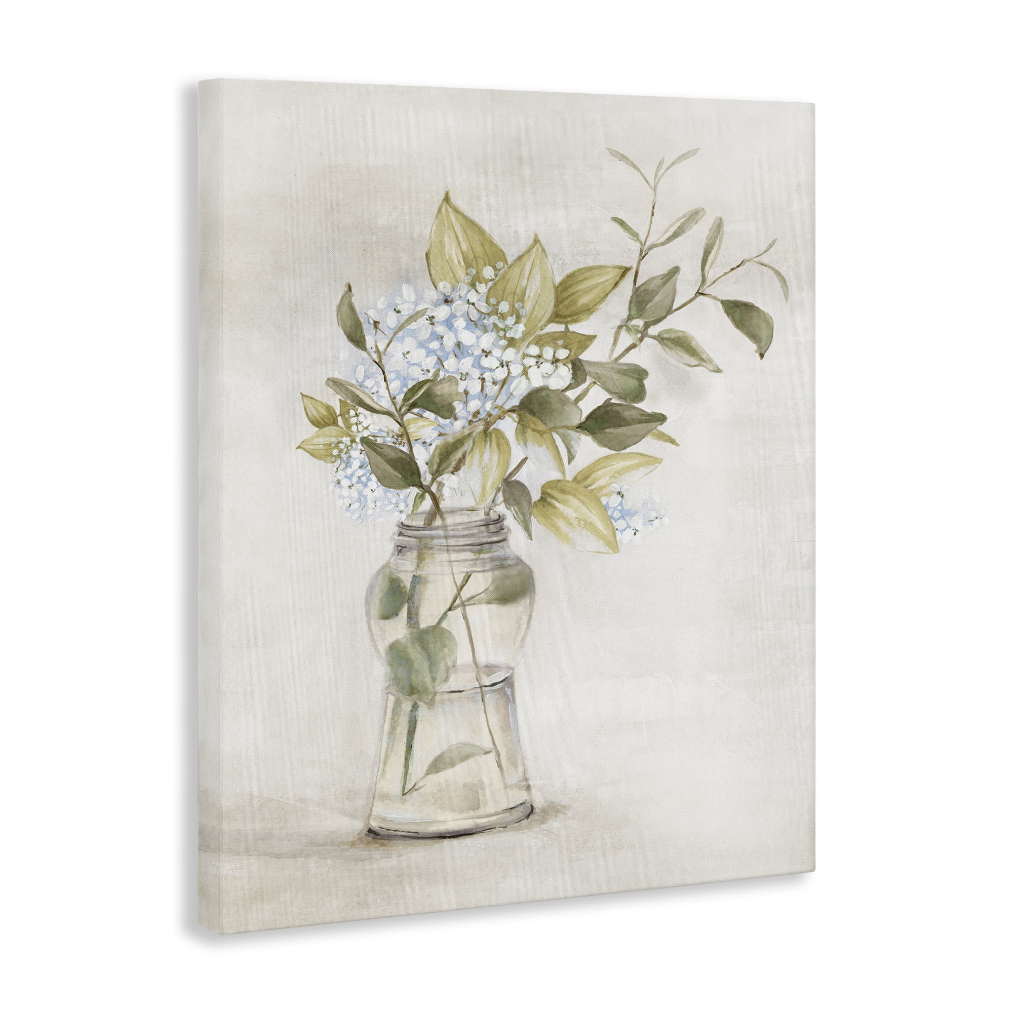 Stupell Industries Soft Cottage Blooms Vase Plants & Flowers Painting Wrapped Canvas Art Print Wall Art, 24 x 30
