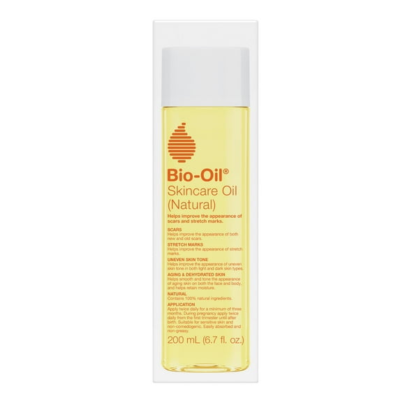 Bio-Oil Huile de Soin Naturelle, Sérum pour Cicatrices et Vergetures, Hydratant Visage et Corps pour Peau Sèche, Huile Capillaire, pour Tous Types de Peau, 6.7 Oz