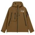 thumbnail image 6 of EchfiProm Lightweight Windbreaker Jacket for Women Brown Outdoor Waterproof Zip-up Hooded Coat, 6 of 7