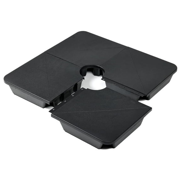 4-Piece Offset Cantilever Patio Umbrella Base Stand - Sand Filled Weight Plates for Stability