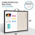 thumbnail image 3 of DOLLAR BOSS Dry Erase Board Linen Bulletin Board , 12"x16" Small Cork Board Whiteboard Comb, Double-Sided WhiteBoard for Wall, Vision Board with Markers and Magnets for Home, Office, School, Beige, 3 of 8