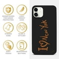 thumbnail image 4 of Case Yard Wooden Case for iPhone-12-Mini Soft TPU Silicone cover Slim Fit Shockproof Wood Protective Phone Cover for Girls Boys Men and Women Supports Wireless Charging I Love NY Design, 4 of 7