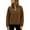 Brown, variant on Womens Fleece Sweatshirts Cropped Half Zip Fuzzy Warm Sherpa Pullover Varsity Jackets with Zipper Pockets