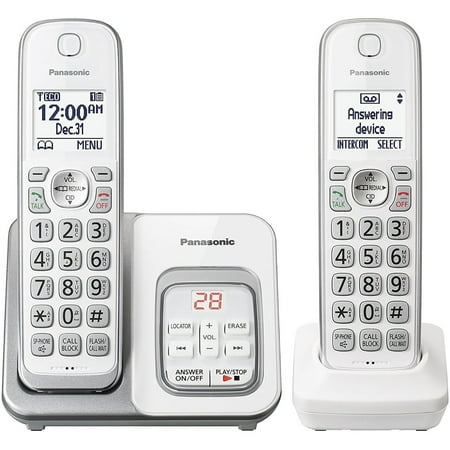Panasonic KX-TGD532W Expandable Cordless Phone with Call Block and Answering Machine - 2 (Best Phone Answering Machine)