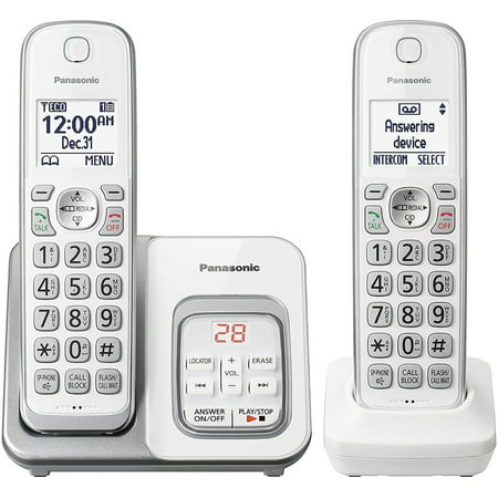 Panasonic KX-TGD532W Expandable Cordless Phone with Call Block and Answering Machine - 2 (Best Home Phone Handset)