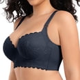 thumbnail image 3 of Gkeoshab Women's Bras Women's Thin Cup Lace Underwire Bra Side Control & Shaping Full Coverage Minimizer Bralette Black M, 3 of 8