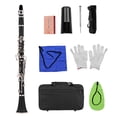 thumbnail image 1 of Riwcyla Clarinet ABS 17 bB Flat Soprano Binocular Clarinet with Cleaning Cloth Gloves 10 Reeds Screwdriver Reed Case Woodwind Instrument, 1 of 6
